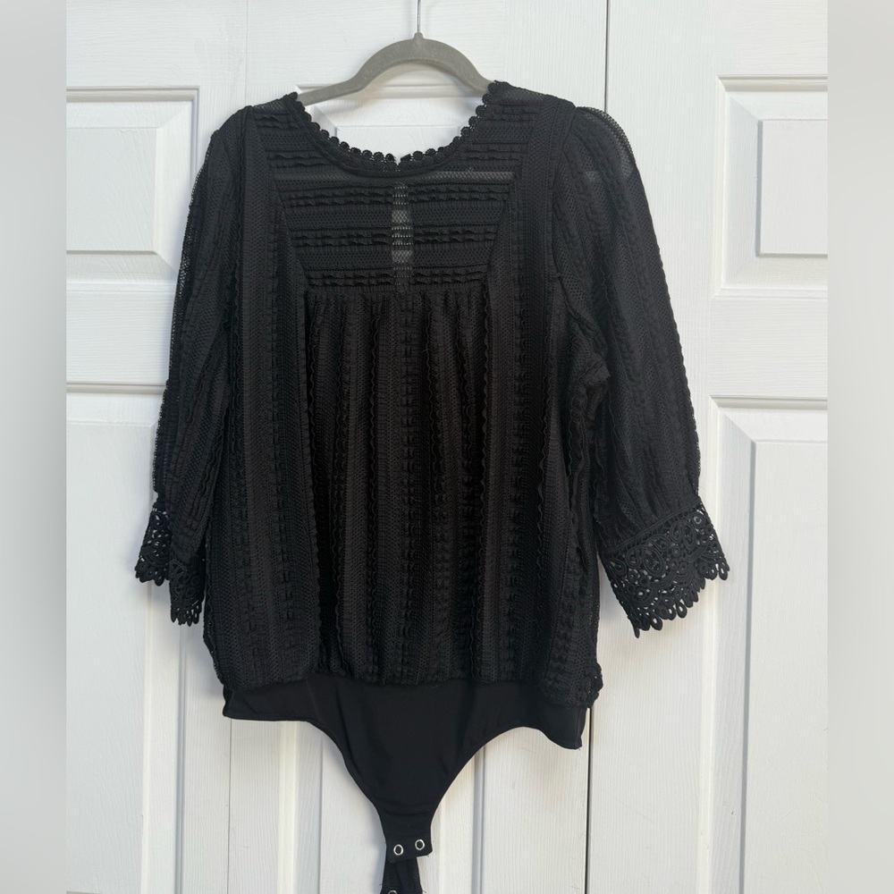 Express Women's Black Lace Blouse